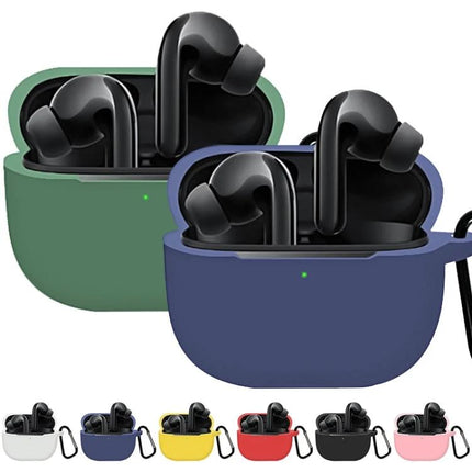 Silicone Protective Case for Xiaomi FlipBuds Pro Daily Carry — dual-color silicone cases with carabiner for commuting and daily protection