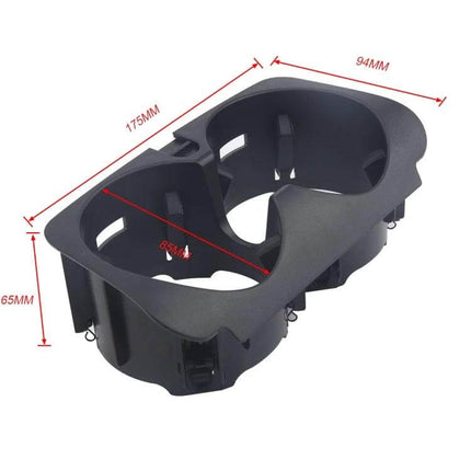 Armrest Cup Holder for Mercedes-Benz Vehicles, Securing Drinks Easily - black ABS dual cup insert with measurements