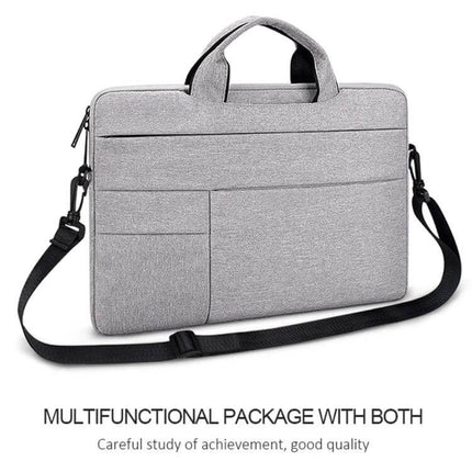 Oxford Cloth Nylon Laptop Shoulder Bag for Up to 15.6-Inch Laptops - grey slim padded shoulder bag with handles and front pockets