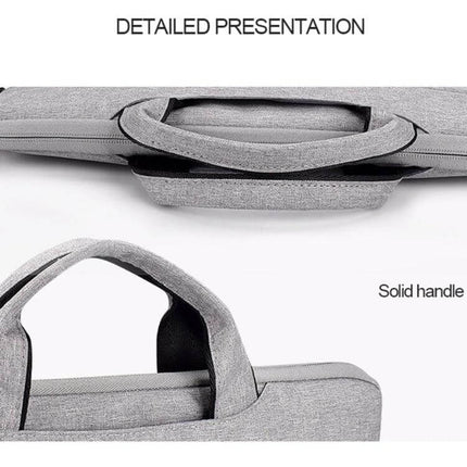 Oxford Cloth Nylon Laptop Shoulder Bag for Up to 15.6-Inch Laptops - gray durable shoulder bag with padded handles and zippered top