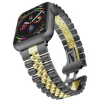 7 45mm / 6 & SE & 5 & 4 44mm / 3 & 2 & 1 42mm / Black + Gold