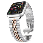 7 41mm / 6 & SE & 5 & 4 40mm / 3 & 2 & 1 38mm / Silver + Rose Gold
