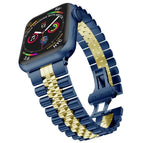 7 41mm / 6 & SE & 5 & 4 40mm / 3 & 2 & 1 38mm / Blue + Gold