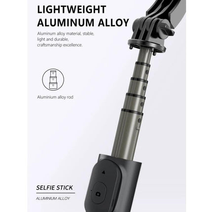 Q03S Selfie Stick for Daily Photo Moments on the Go - lightweight aluminum alloy telescopic selfie stick with Bluetooth remote and adjustable lighting