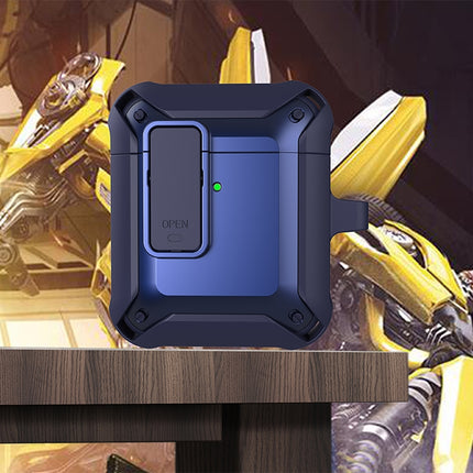 Silicone Protective Case for AirPods During Daily Activities rugged blue dustproof antifouling cover with carabiner for secure carrying