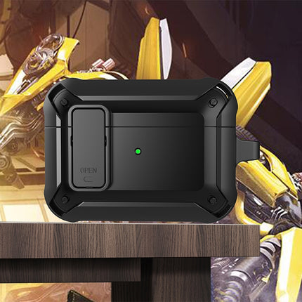 Silicone Protective Case for AirPods During Daily Activities rugged dustproof black silicone case with LED indicator on table