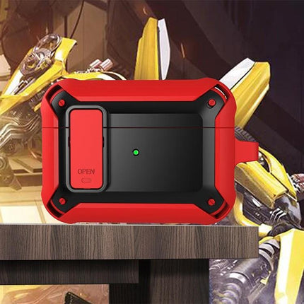 Silicone Protective Case for AirPods During Daily Activities in rugged red and black dustproof design