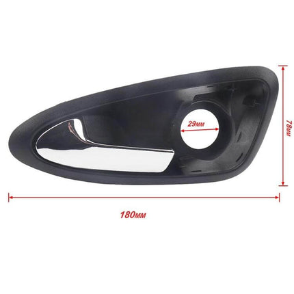 Replacement Left Front Interior Door Handle for Seat Ibiza 2009 to 2012 - ABS electroplated left front interior door handle, OE 6J1837113A, 180mm x 78mm
