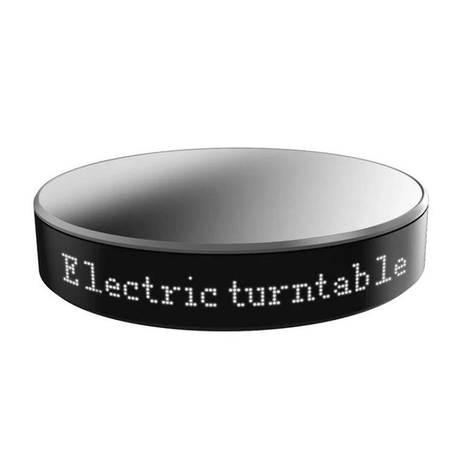 Electric Rotating Turntable for Product Display and Live Streaming - black LED 360° rotating display for jewelry, watches, cosmetics