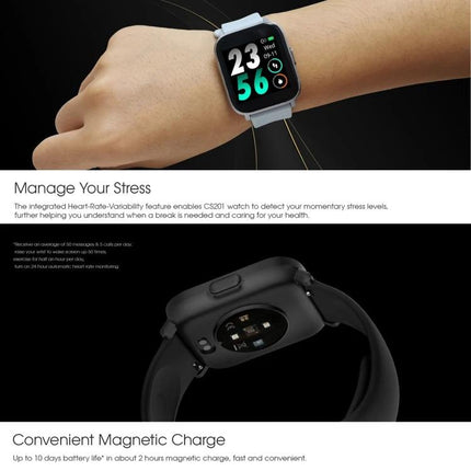 Durable Watch for Everyday Health and Activity Tracking - wrist view showing heart rate, sleep and stress monitoring
