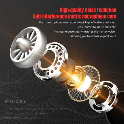 HXSJ USB Noise Reduction Microphone for Clear Calls - exploded view of noise reduction microphone core and dual-capacitor pickups