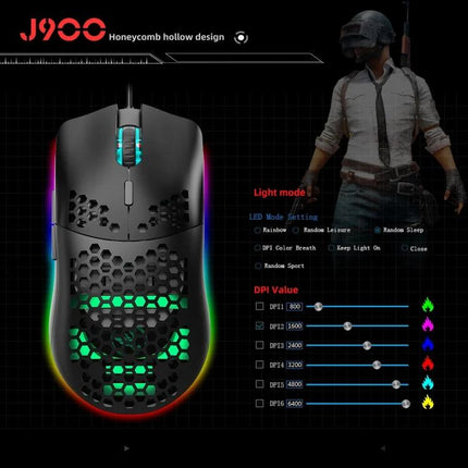 HXSJ One-Handed Keyboard and Gaming Mouse Converter Set showing one-handed 35-key keyboard and honeycomb gaming mouse with RGB LED and USB 2.0