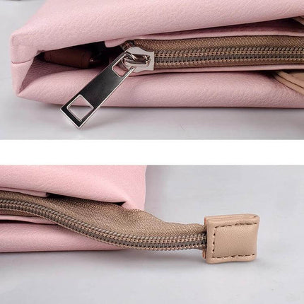 Lightweight Laptop Bag with Detachable Shoulder Strap for 15-Inch Devices showing pink zipper and detachable strap detail