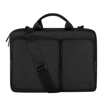 Polyester Laptop Bag with Detachable Shoulder Strap for 15.6-Inch Laptops - black protective commuter case
