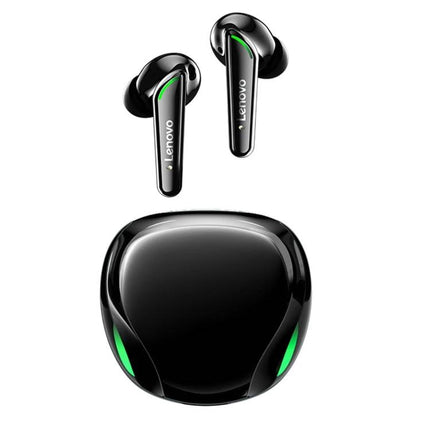 Lenovo Wireless Earbuds For Daily Commutes And Calls sleek black TWS earbuds with charging case, Bluetooth 5.1, noise reduction, hands-free calls