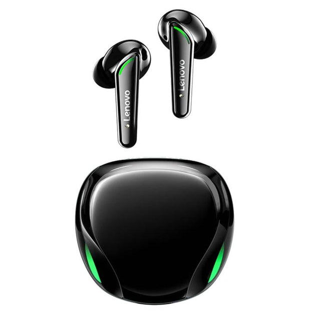 Lenovo Wireless Earbuds For Daily Commutes And Calls sleek black TWS earbuds with charging case, Bluetooth 5.1, noise reduction, hands-free calls