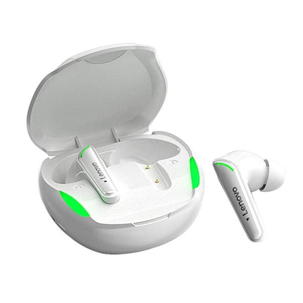 Lenovo Wireless Earbuds For Daily Commutes And Calls - white XT92 TWS earbuds with charging case, Bluetooth 5.1, hands-free calls