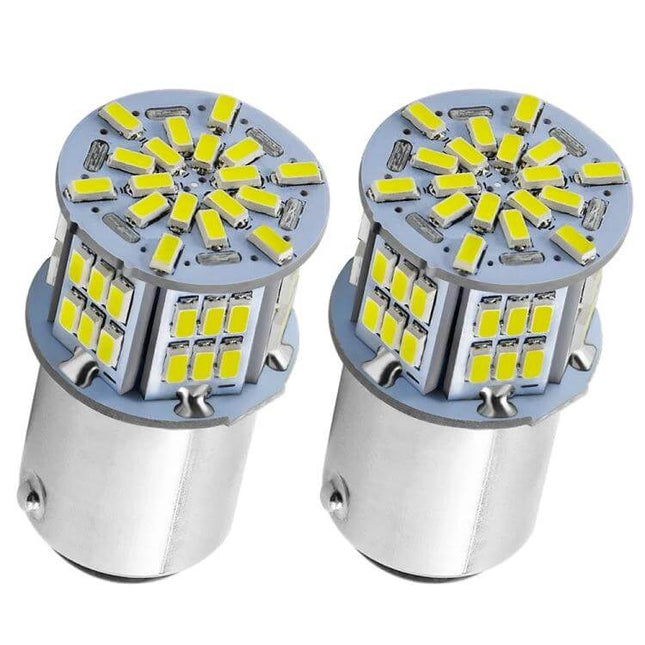 Car Turn Signal And Reverse Light LED Bulb For Everyday Driving White - pair of 6000K 3W 1080lm LED replacement bulbs for turn signals and backup lights
