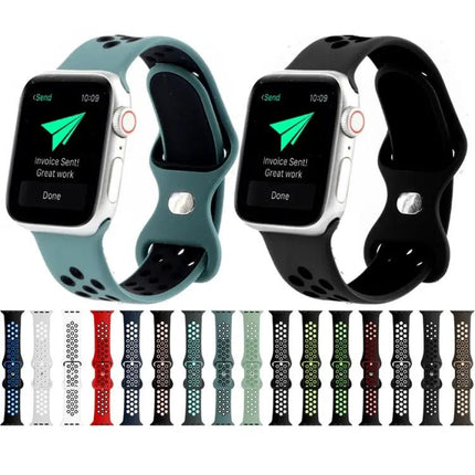 Dual Tone Silicone Apple Watch Strap Adjustable 38/40/41mm