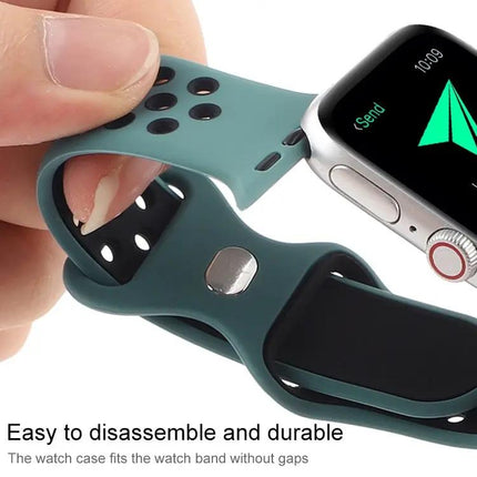 Dual Tone Silicone Apple Watch Strap Adjustable 38/40/41mm