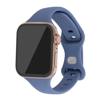Slim Silicone 8 Buckle Replacement Strap For Apple Watch