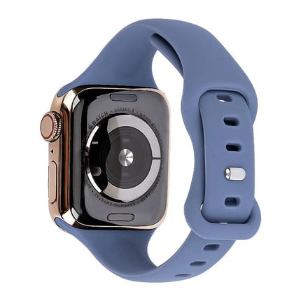 Slim Silicone 8 Buckle Replacement Strap For Apple Watch
