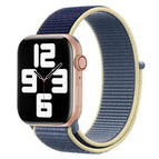 For Apple Watch Series 7 45mm / 6 & SE & 5 & 4 44mm / 3 & 2 & 1 42mm / Blue + Yellow