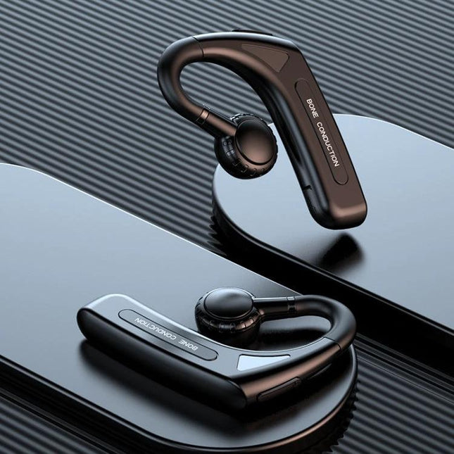 Open Ear Bone Conduction Headset For Running And Commuting in sleek black design for safe outdoor audio