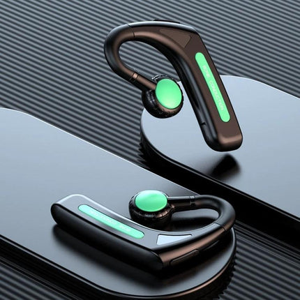 Open Ear Bone Conduction Headset For Running And Commuting M-618 sleek black-green open-ear sports headset for outdoor use