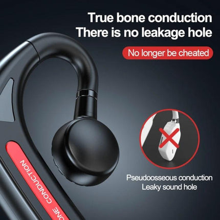 Open Ear Bone Conduction Headset For Running And Commuting with black M-618 open-ear design showing bone conduction pad and ear hook