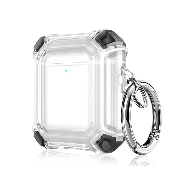 Protective Case Safeguards AirPods for Daily Activities and Travel - clear shockproof AirPods case with keyring, direct charging access