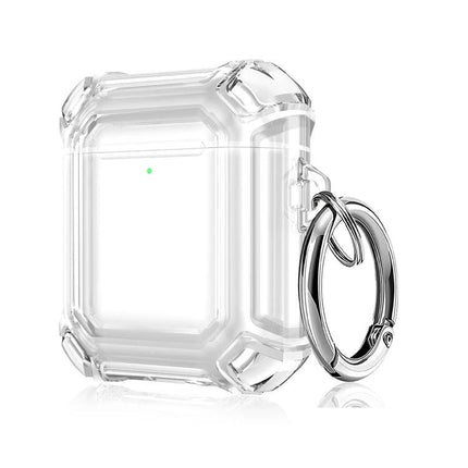 Protective Case Safeguards AirPods for Daily Activities and Travel - Clear Shockproof AirPods Case With Keyring, Direct Charging Access