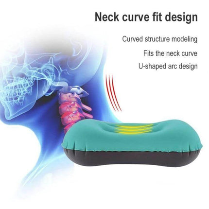 Outdoor Camping Inflatable Nap Waist Pillow For Travel U-shaped neck curve fit, compact inflatable pillow for camping and backpacking