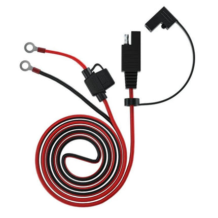 OT Terminal Cable 1.4m For Vehicle Use Powering Mobile Devices - red/black PVC copper 1.4m lead with ring terminals and inline fuse for car devices