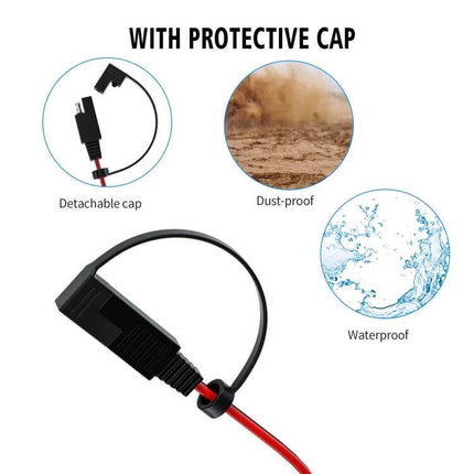 OT Terminal Cable 1.4m For Vehicle Use Powering Mobile Devices - 1.4m PVC+copper lead with protective cap, dust-proof and waterproof for car devices