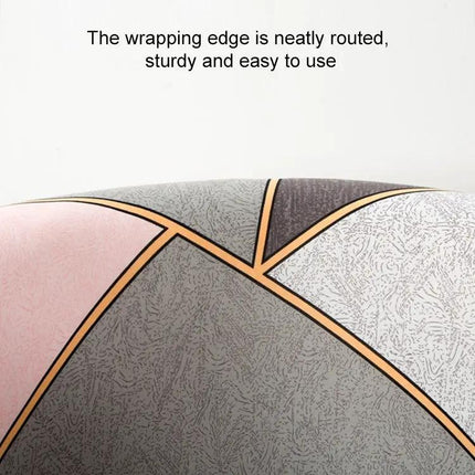 Elastic All Inclusive Semicircle Printed Grey Sofa Cover