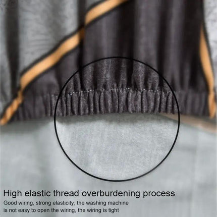 Elastic All Inclusive Semicircle Printed Grey Sofa Cover