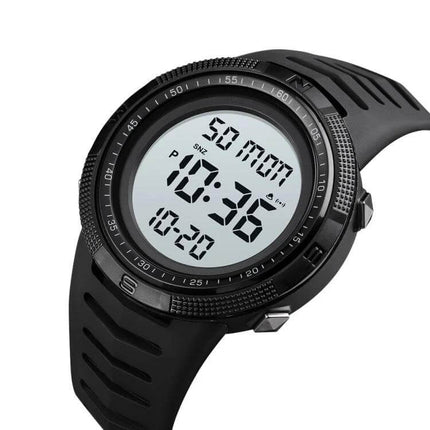 SKMEI Dual Time Display Luminous Watch with Alarm Function black digital sports watch showing dual time and luminous display