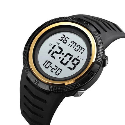 SKMEI Dual Time Display Luminous Watch with Alarm Function digital black sports watch showing dual time and luminous display