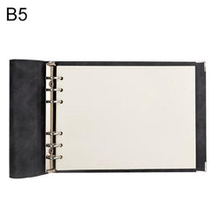 B5 Deluxe Faux Leather Grid Journal with Luxurious Daolin Paper Black Blank Inner Core