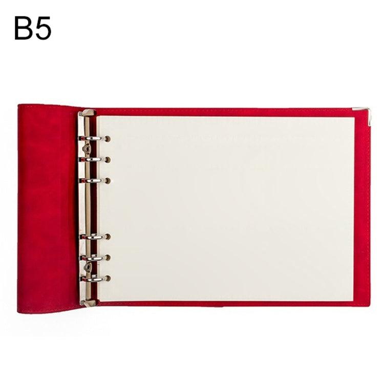 B5 Deluxe Faux Leather Grid Journal with Luxurious Daolin Paper Red Blank Inner Core