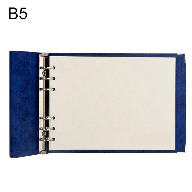 B5 Deluxe Faux Leather Grid Journal with Luxurious Daolin Paper Blue Blank Inner Core