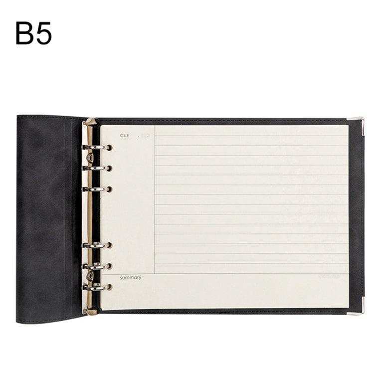 B5 Deluxe Faux Leather Grid Journal with Luxurious Daolin Paper Black Cornell Horizontal Wire Inner Core