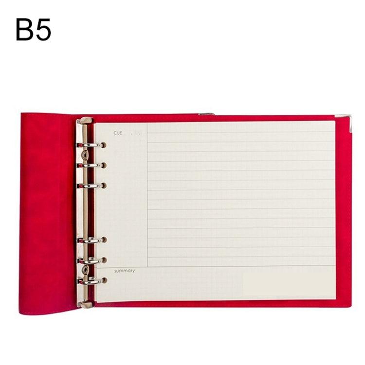 B5 Deluxe Faux Leather Grid Journal with Luxurious Daolin Paper Red Cornell Horizontal Wire Inner Core