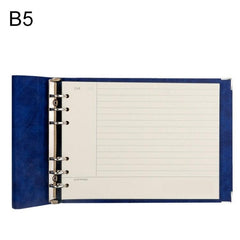 B5 Deluxe Faux Leather Grid Journal with Luxurious Daolin Paper Blue Cornell Horizontal Wire Inner Core