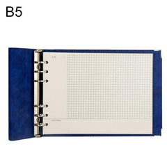 B5 Deluxe Faux Leather Grid Journal with Luxurious Daolin Paper Blue Cornell Checkered Core