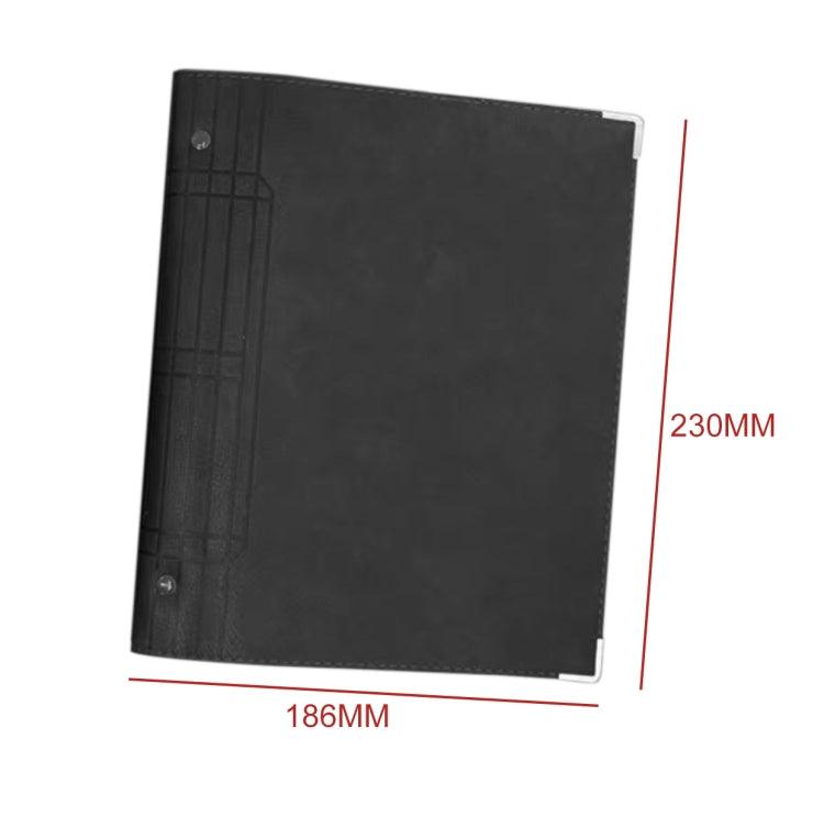 Elegant A5 Faux Leather Loose-leaf Notebook with Grid Lining