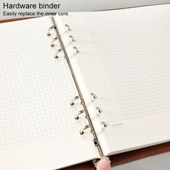 Elegant A5 Faux Leather Loose-leaf Notebook with Grid Lining