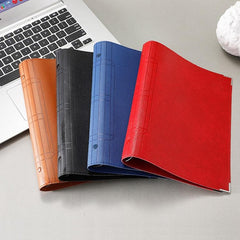 Elegant A5 Faux Leather Loose-leaf Notebook with Grid Lining