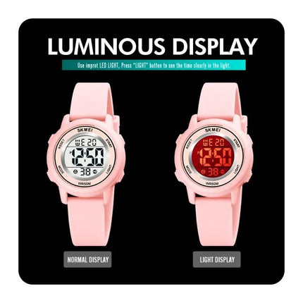 Montre numérique étanche SKMEI avec affichage LED et bracelet en silicone